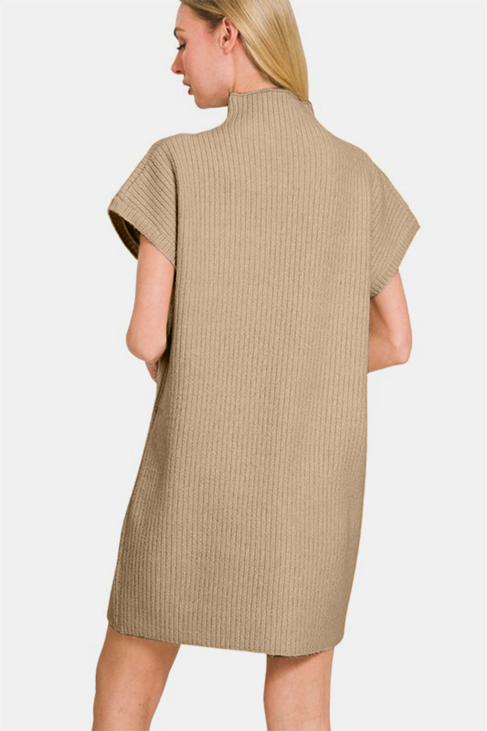 Zenana Short Sleeve Sweater Mini Dress - Amexza