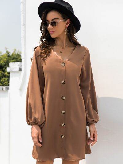 V-Neck Long Sleeve Mini Dress for a perfect OOTD – dress to impress outfits from Amexza