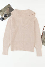 Zip Up Long Sleeve Cardigan - Amexza