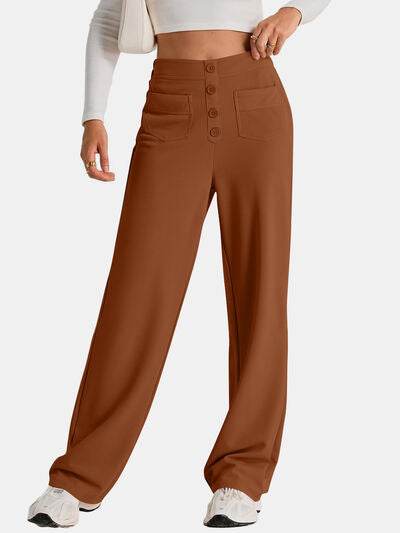 High Waist Wide Leg Pants Caramel for a perfect OOTD – dress to impress outfits from Amexza