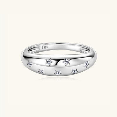 925 Sterling Silver Inlaid Moissanite Star Ring for a perfect OOTD – dress to impress outfits from Amexza