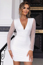 Cutout Sequin Mesh Mini Dress for a perfect OOTD – dress to impress outfits from Amexza