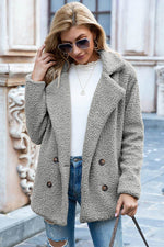 Ivy Lane Full Size Lapel Collar Sherpa Coat - Amexza
