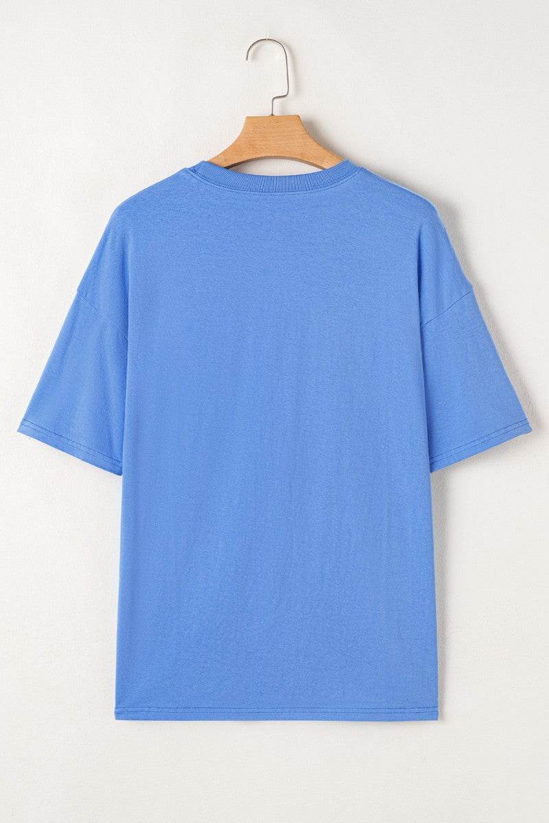 Graphic Round Neck Short Sleeve T-Shirt for a perfect OOTD – dress to impress outfits from Amexza