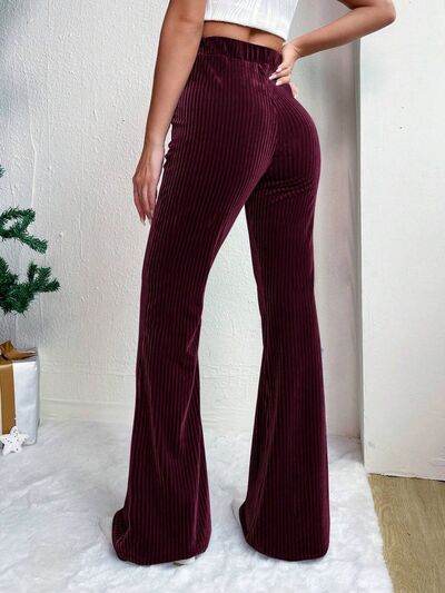 High Waist Flare Pants - Amexza