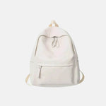 PU Leather Zip Backpack Bag Ivory One Size for a perfect OOTD – dress to impress outfits from Amexza