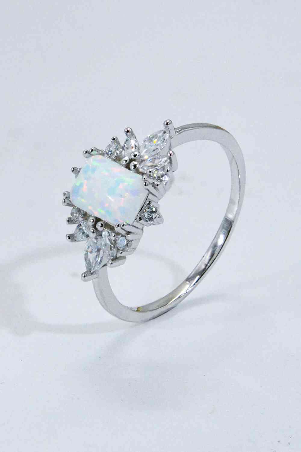 925 Sterling Silver Zircon and Opal Ring for a perfect OOTD – dress to impress outfits from Amexza