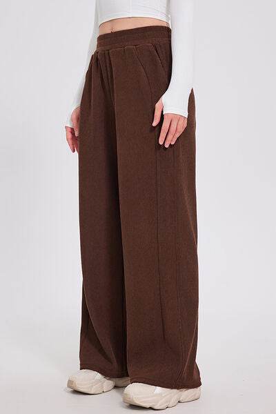 Basic Bae Elastic Waist Wide Leg Pants for a perfect OOTD – dress to impress outfits from Amexza