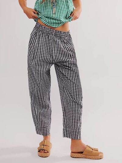 Plaid Elastic Waist Pants for a perfect OOTD – dress to impress outfits from Amexza