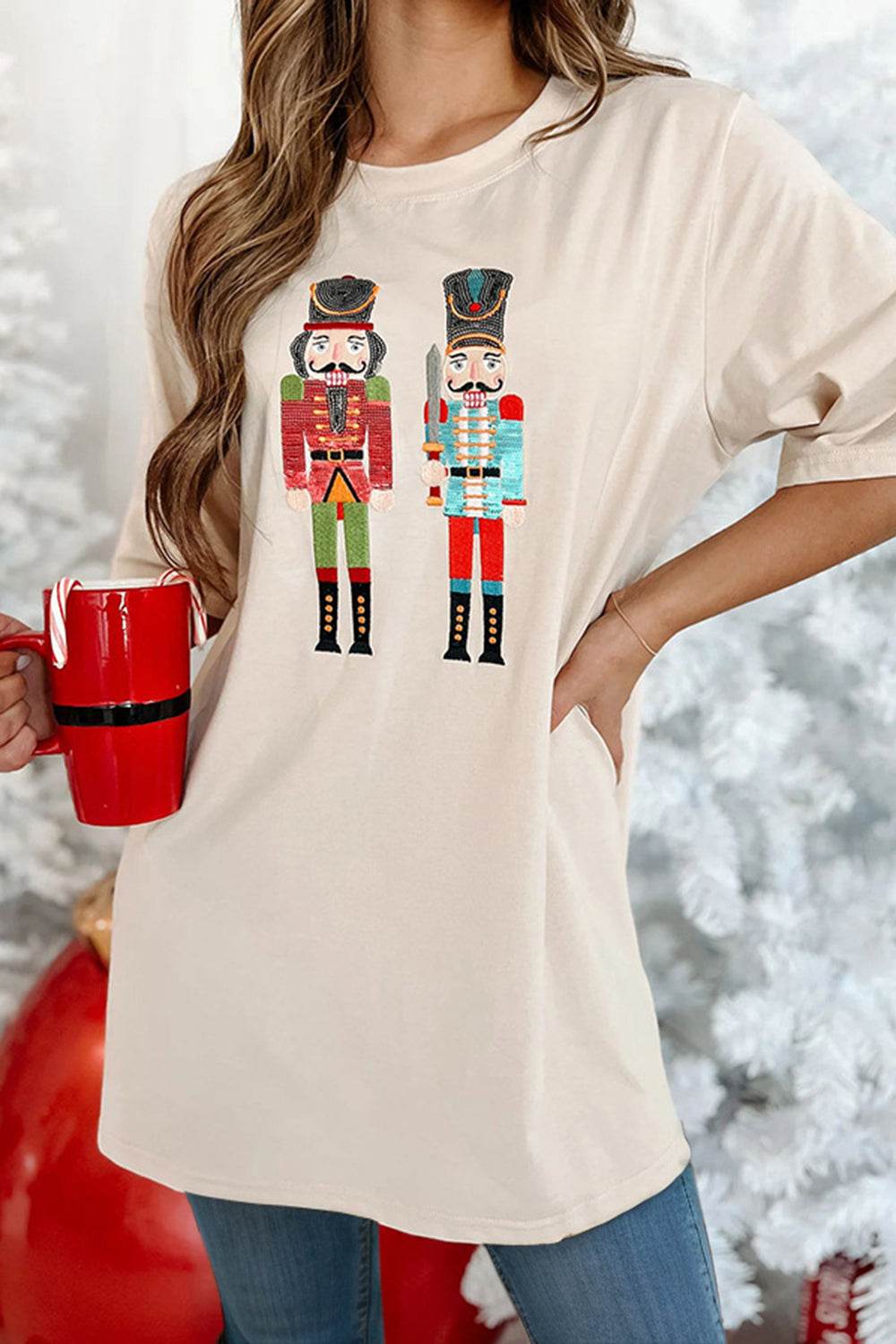 Nutcracker Round Neck Half Sleeve T-Shirt for a perfect OOTD – dress to impress outfits from Amexza