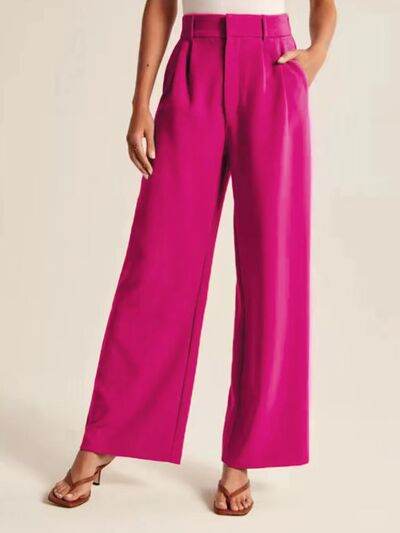 High Waist Wide Leg Pants Deep Rose for a perfect OOTD – dress to impress outfits from Amexza