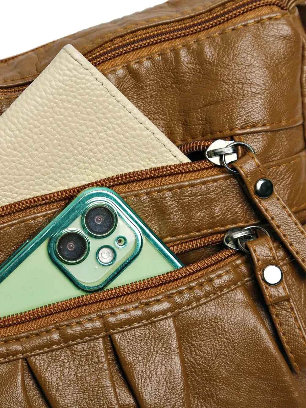 PU Leather Ruched Adjustable Strap Shoulder Bag for a perfect OOTD – dress to impress outfits from Amexza