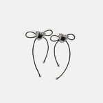 Stainless Steel Wax Rope Heart Earrings Black One Size for a perfect OOTD – dress to impress outfits from Amexza