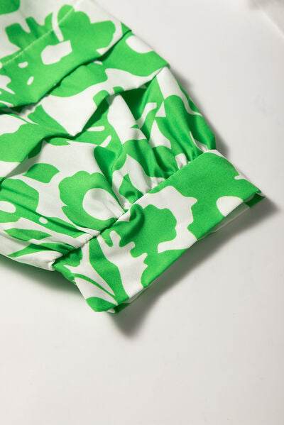 Printed Puff Half Sleeve V Neck Babydoll Dress for a perfect OOTD – dress to impress outfits from Amexza