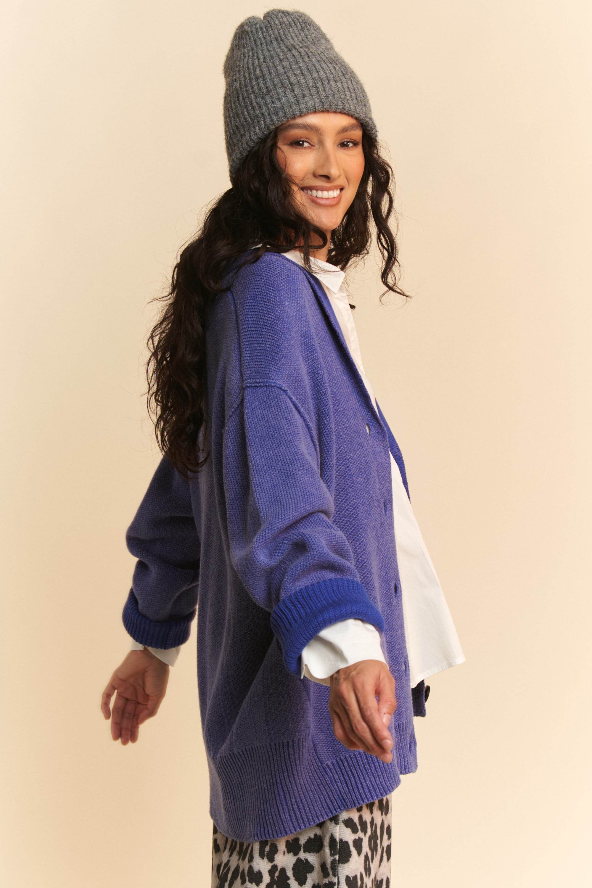 Davi & Dani Shawl Collar Ribbed Detail Button Up Cardigan for a perfect OOTD – dress to impress outfits from Amexza