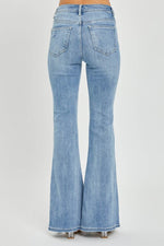 Risen Full Size High Rise Frayed Hem Flare Jeans - Amexza