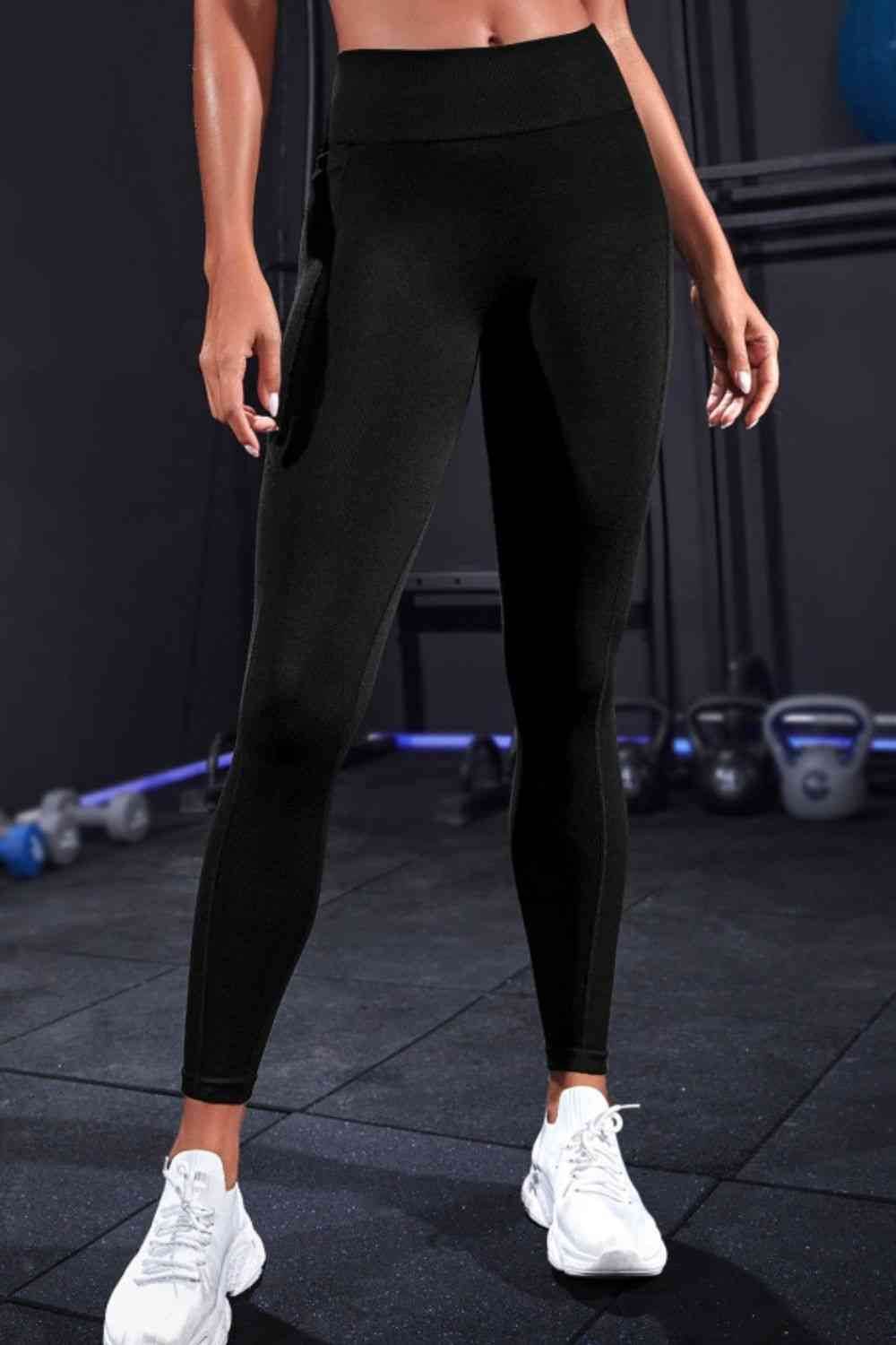 Wide Waistband Sports Leggings - Amexza