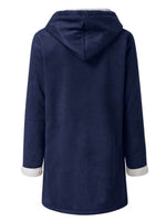 Full Size Pocketed Long Sleeve Hooded Toggle Jacket - Amexza