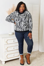 Heimish Full Size Zebra Print Sweater for a perfect OOTD – dress to impress outfits from Amexza