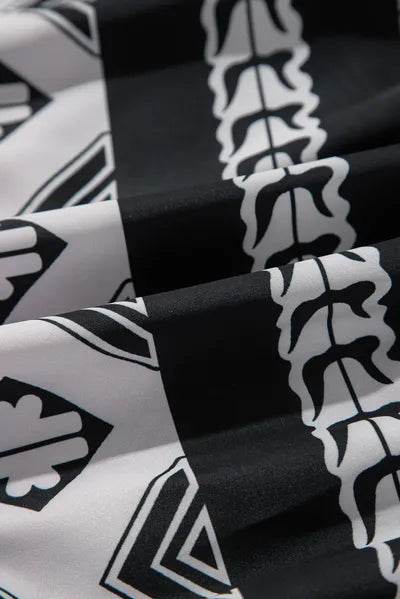 Tiered Printed Notched Half Sleeve Dress for a perfect OOTD – dress to impress outfits from Amexza