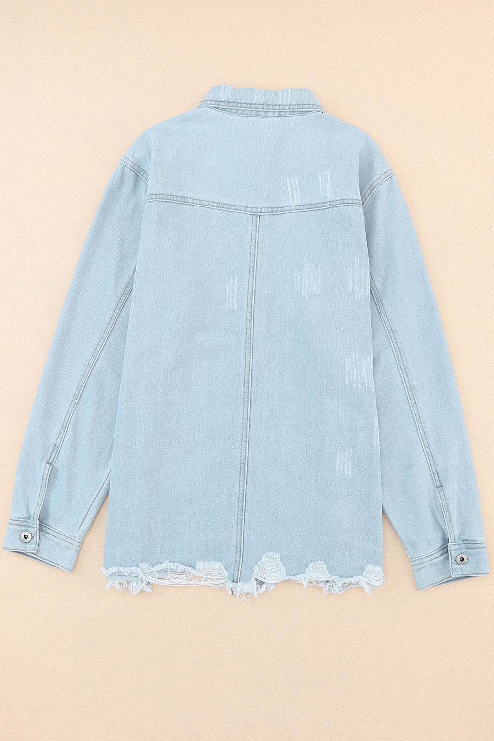 Flap Pocket Raw Hem Denim Jacket for a perfect OOTD – dress to impress outfits from Amexza