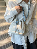 Drawstring PU Leather Bucket Bag Style A One Size for a perfect OOTD – dress to impress outfits from Amexza