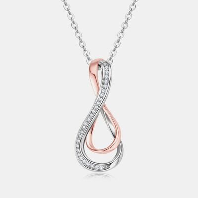 925 Sterling Silver Inlaid Moissanite Infinity Pendant Necklace for a perfect OOTD – dress to impress outfits from Amexza