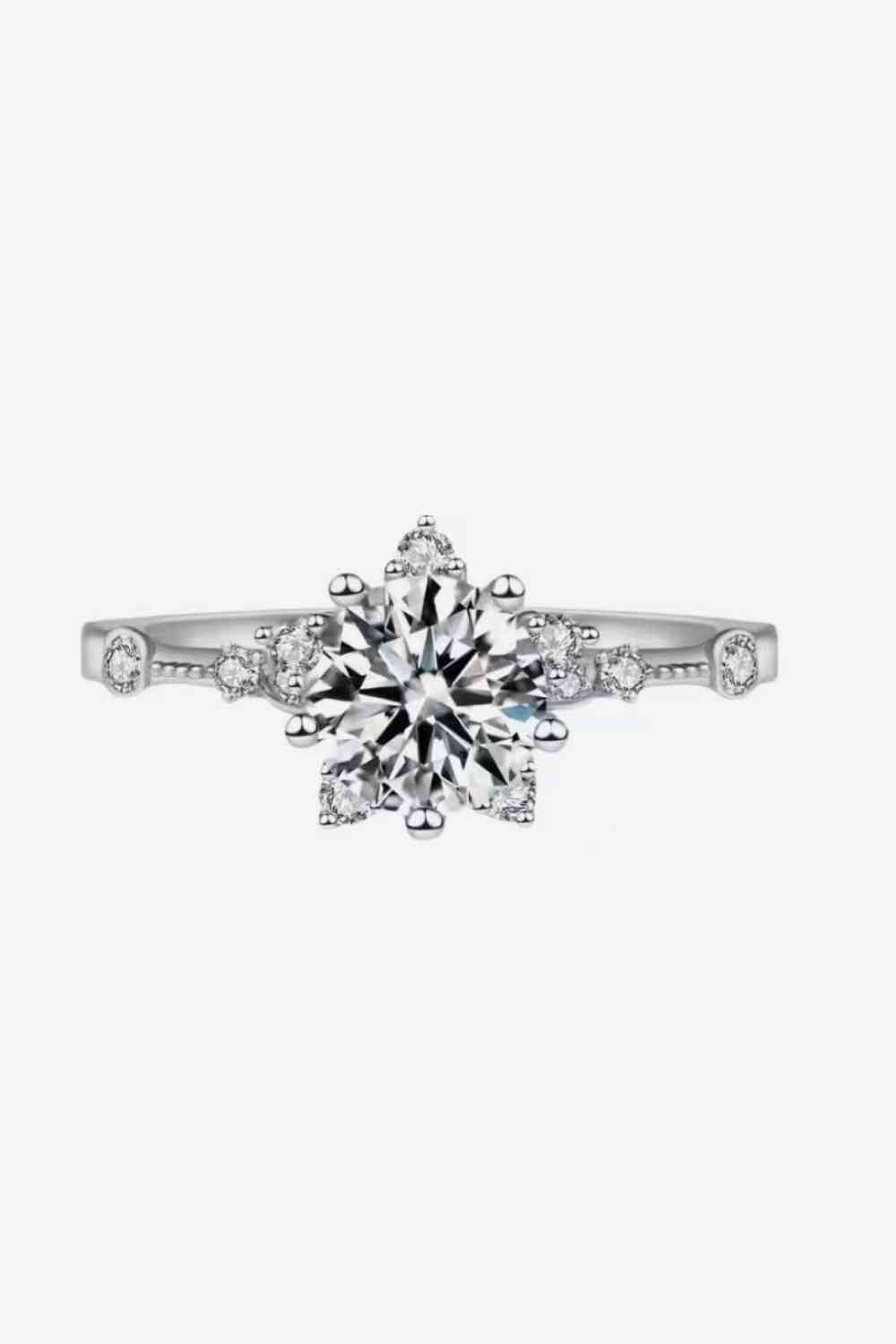 1 Carat Moissanite 6-Prong Ring Silver for a perfect OOTD – dress to impress outfits from Amexza