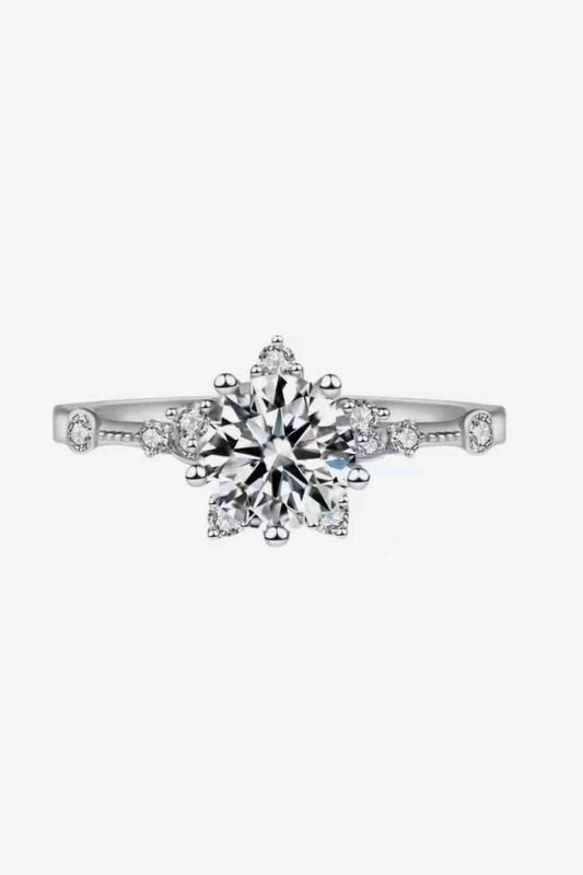 1 Carat Moissanite 6-Prong Ring Silver for a perfect OOTD – dress to impress outfits from Amexza