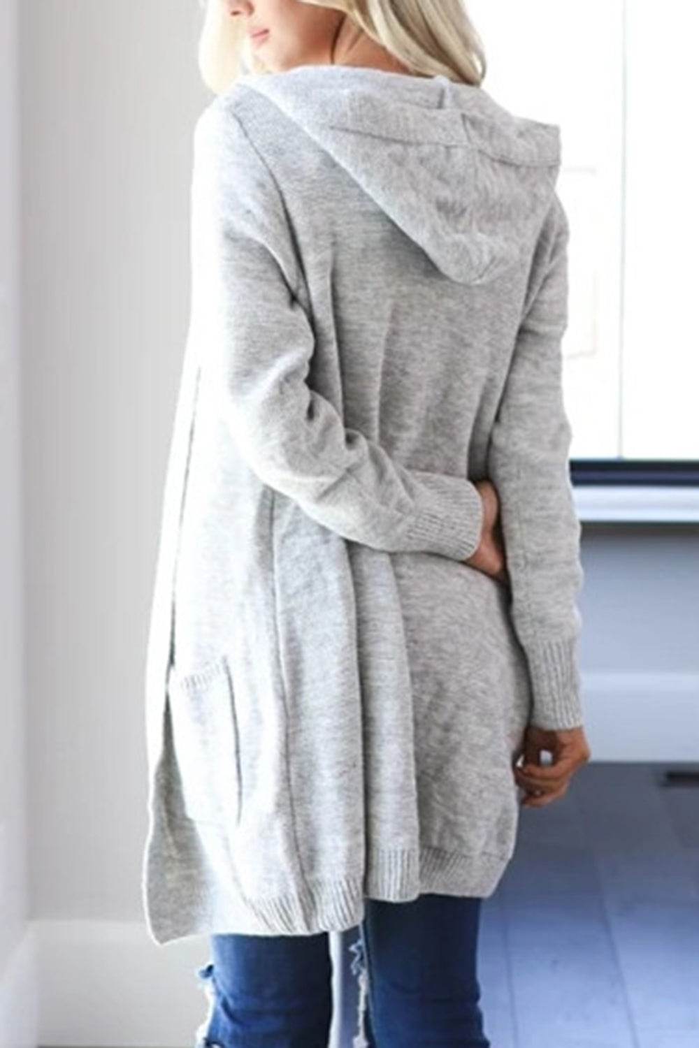 Heathered Open Front Cardigan with Pockets for a perfect OOTD – dress to impress outfits from Amexza