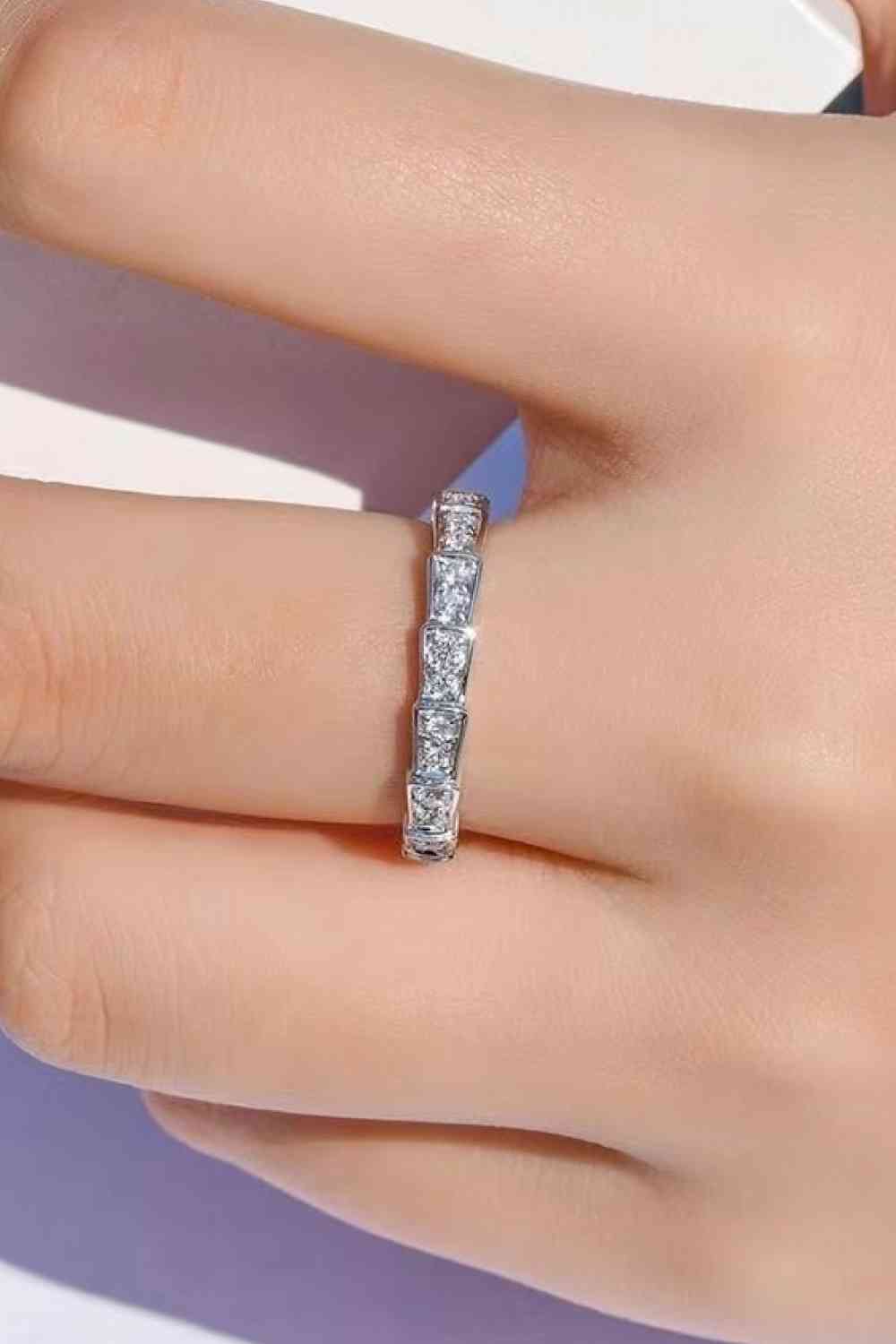 Shiny 3 Carat Moissanite Platinum-Plated Ring Silver for a perfect OOTD – dress to impress outfits from Amexza