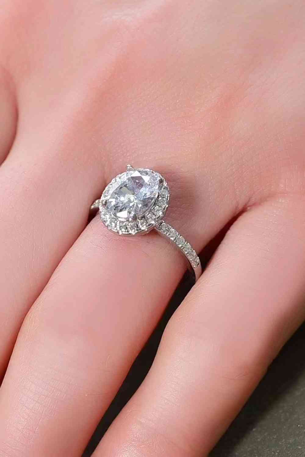 2 Carat Moissanite Platinum-Plated Ring for a perfect OOTD – dress to impress outfits from Amexza