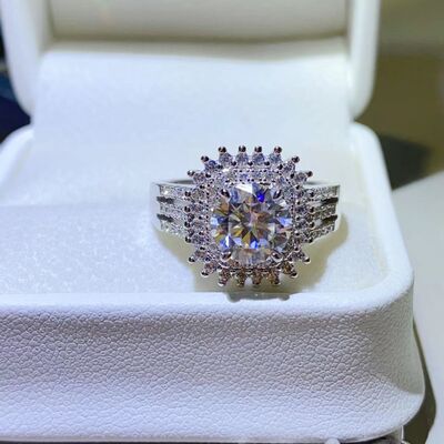 2 Carat Moissanite 925 Sterling Silver Ring Silver for a perfect OOTD – dress to impress outfits from Amexza