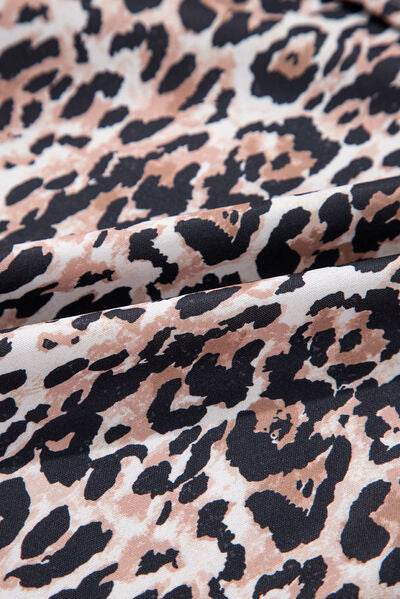 Leopard Round Neck Short Sleeve Mini Dress for a perfect OOTD – dress to impress outfits from Amexza