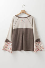 Floral Half Button Long Sleeve T-Shirt - Amexza