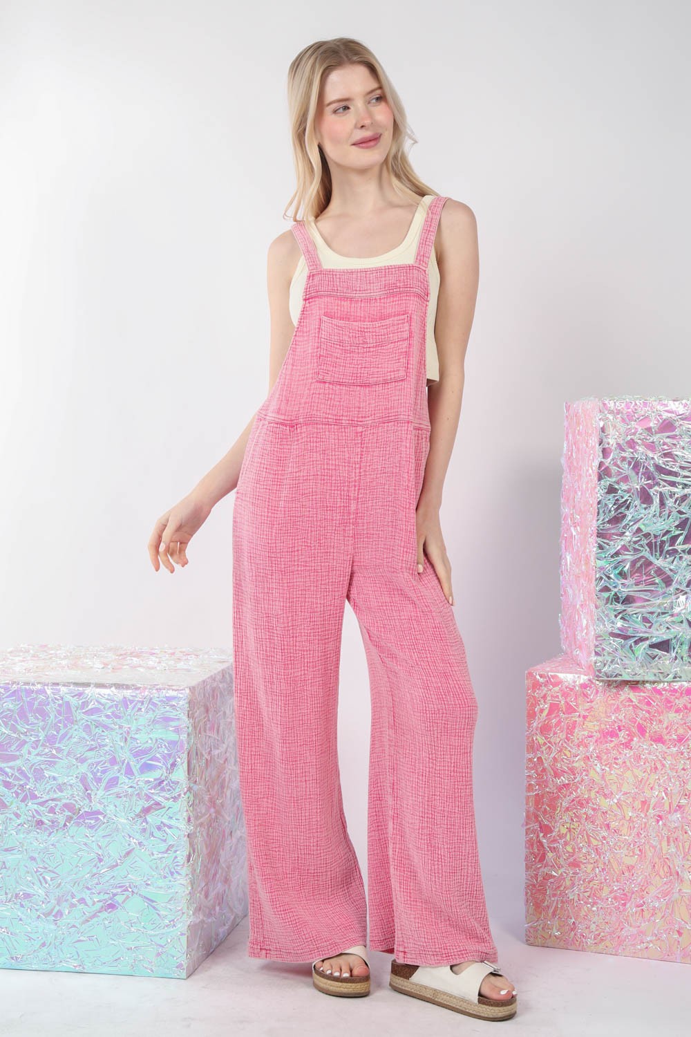 VERY J Texture Washed Wide Leg Overalls for a perfect OOTD – dress to impress outfits from Amexza