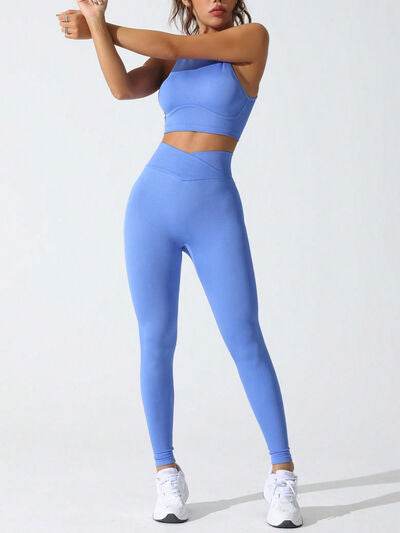 Round Neck Tank and High Waist Leggings Active Set for a perfect OOTD – dress to impress outfits from Amexza