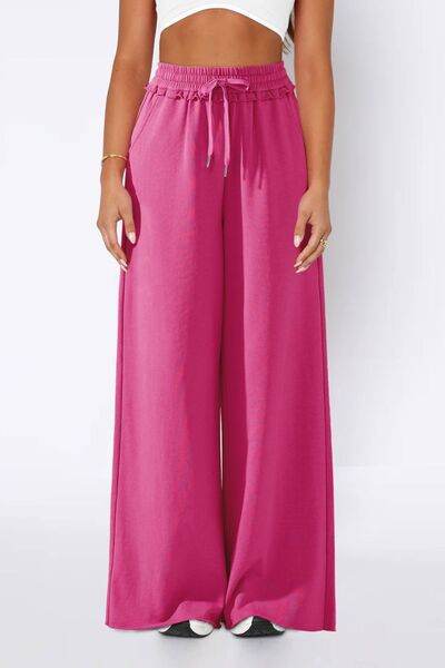 High Waist Wide Leg Pants Hot Pink for a perfect OOTD – dress to impress outfits from Amexza