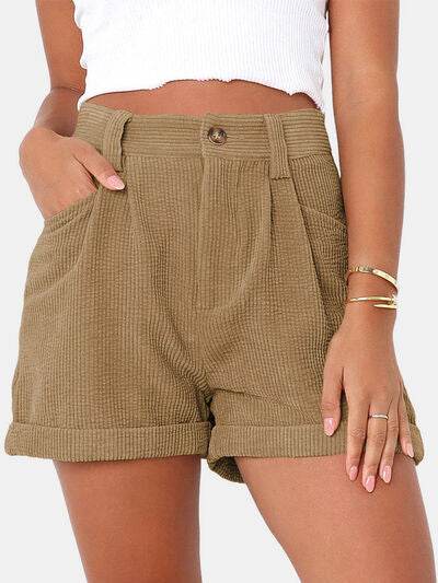 Full Size High Waist Shorts with Pockets for a perfect OOTD – dress to impress outfits from Amexza