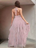 Halter Neck Irregular Mesh Dress for a perfect OOTD – dress to impress outfits from Amexza