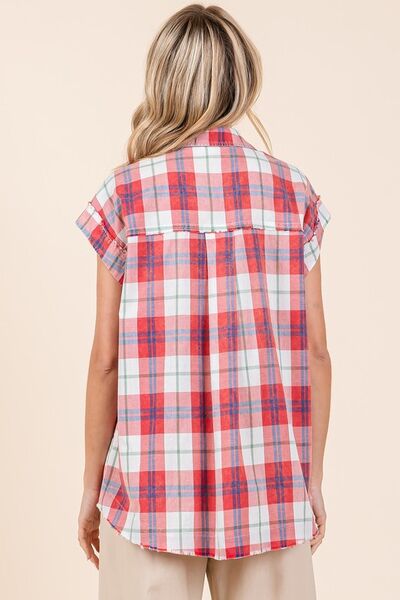 Mittoshop Mineral Wash Plaid Button Down Shirt for a perfect OOTD – dress to impress outfits from Amexza