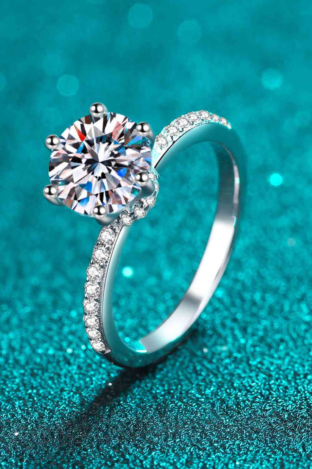 925 Sterling Silver 2 Carat Moissanite Ring for a perfect OOTD – dress to impress outfits from Amexza