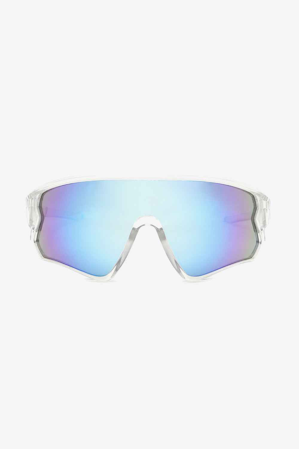 Polycarbonate Shield Sunglasses Light Blue One Size for a perfect OOTD – dress to impress outfits from Amexza