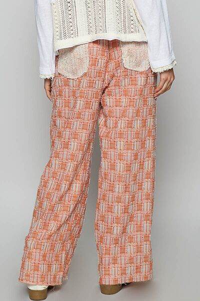 POL Lace Trim Drawstring Checkered Wide Leg Pants for a perfect OOTD – dress to impress outfits from Amexza