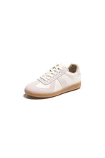 Lace Up Round Toe Flat Sneakers Beige for a perfect OOTD – dress to impress outfits from Amexza