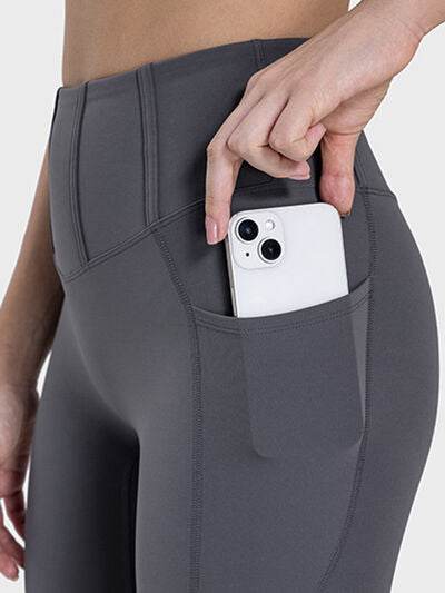 Millennia Pocketed High Waist Active Leggings - Amexza