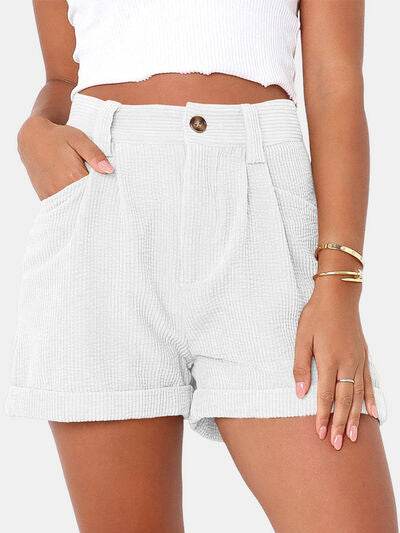 Full Size High Waist Shorts with Pockets for a perfect OOTD – dress to impress outfits from Amexza