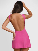 Backless Wide Strap Mini Dress Pink for a perfect OOTD – dress to impress outfits from Amexza