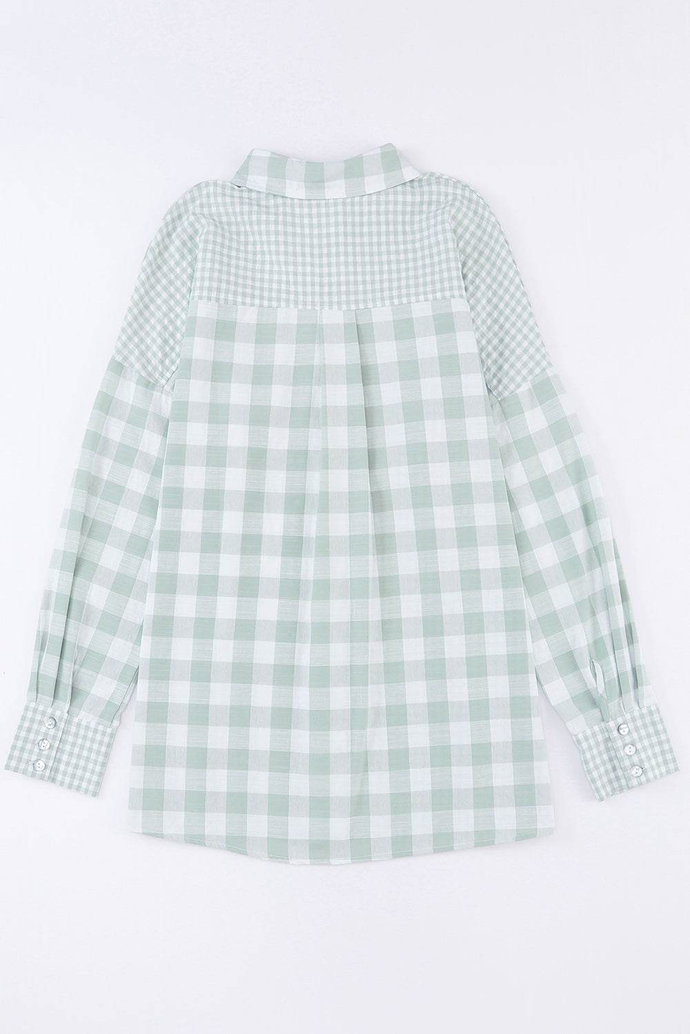 Pocketed Plaid Collared Neck Long Sleeve Shirt for a perfect OOTD – dress to impress outfits from Amexza