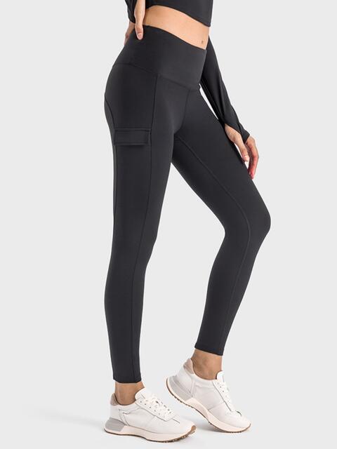 Millennia Wide Waistband Sports Leggings Black for a perfect OOTD – dress to impress outfits from Amexza